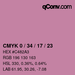 Color code: CMYK 0 / 34 / 17 / 23 | qconv.com