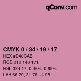 Color code: CMYK 0 / 34 / 19 / 17 | qconv.com