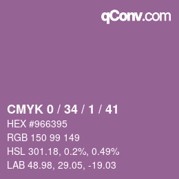 Farbcode: CMYK 0 / 34 / 1 / 41 | qconv.com