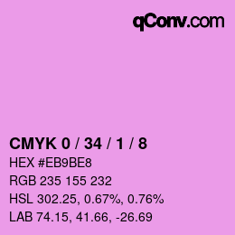 カラーコード: CMYK 0 / 34 / 1 / 8 | qconv.com