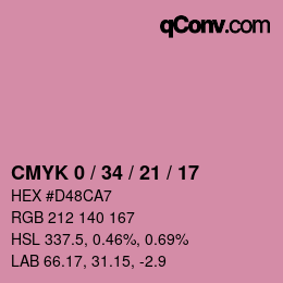 Color code: CMYK 0 / 34 / 21 / 17 | qconv.com