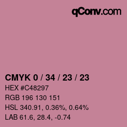 Farbcode: CMYK 0 / 34 / 23 / 23 | qconv.com