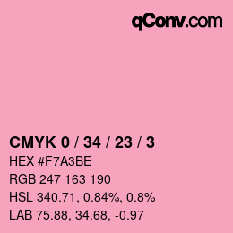 Color code: CMYK 0 / 34 / 23 / 3 | qconv.com