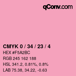 Farbcode: CMYK 0 / 34 / 23 / 4 | qconv.com