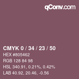 Color code: CMYK 0 / 34 / 23 / 50 | qconv.com