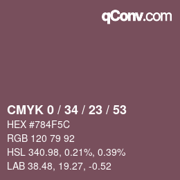 颜色代码: CMYK 0 / 34 / 23 / 53 | qconv.com