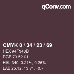 Código de color: CMYK 0 / 34 / 23 / 69 | qconv.com