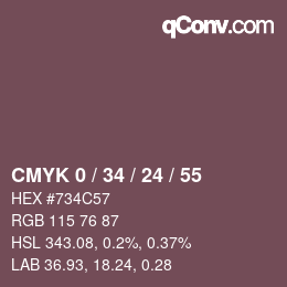 Color code: CMYK 0 / 34 / 24 / 55 | qconv.com