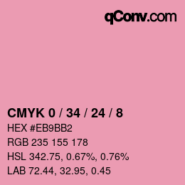 颜色代码: CMYK 0 / 34 / 24 / 8 | qconv.com