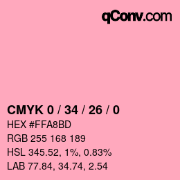 Color code: CMYK 0 / 34 / 26 / 0 | qconv.com