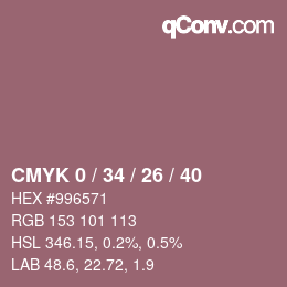 Farbcode: CMYK 0 / 34 / 26 / 40 | qconv.com