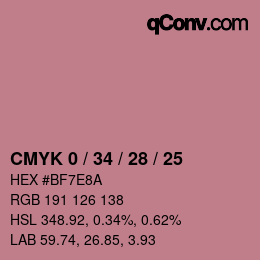 Color code: CMYK 0 / 34 / 28 / 25 | qconv.com