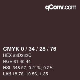 颜色代码: CMYK 0 / 34 / 28 / 76 | qconv.com