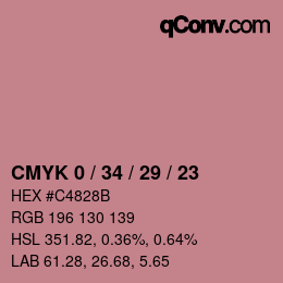 カラーコード: CMYK 0 / 34 / 29 / 23 | qconv.com