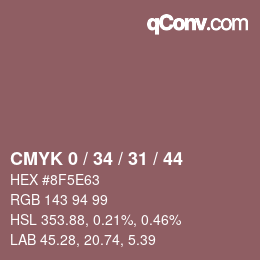 颜色代码: CMYK 0 / 34 / 31 / 44 | qconv.com