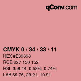颜色代码: CMYK 0 / 34 / 33 / 11 | qconv.com