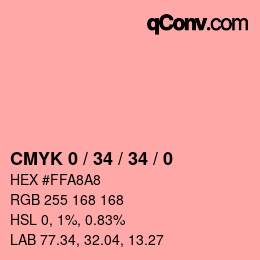 Farbcode: CMYK 0 / 34 / 34 / 0 | qconv.com