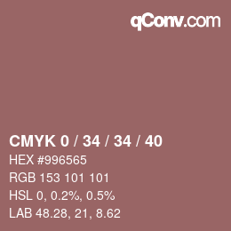 颜色代码: CMYK 0 / 34 / 34 / 40 | qconv.com