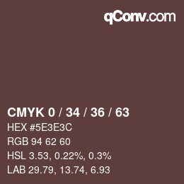 Color code: CMYK 0 / 34 / 36 / 63 | qconv.com