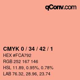 Farbcode: CMYK 0 / 34 / 42 / 1 | qconv.com
