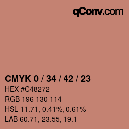 颜色代码: CMYK 0 / 34 / 42 / 23 | qconv.com