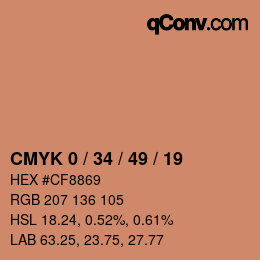 Color code: CMYK 0 / 34 / 49 / 19 | qconv.com