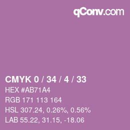 カラーコード: CMYK 0 / 34 / 4 / 33 | qconv.com