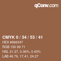 颜色代码: CMYK 0 / 34 / 53 / 41 | qconv.com