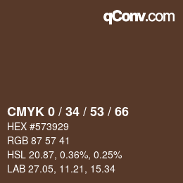 Color code: CMYK 0 / 34 / 53 / 66 | qconv.com