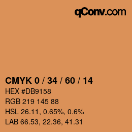 カラーコード: CMYK 0 / 34 / 60 / 14 | qconv.com