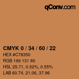 Color code: CMYK 0 / 34 / 60 / 22 | qconv.com