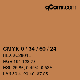 Color code: CMYK 0 / 34 / 60 / 24 | qconv.com