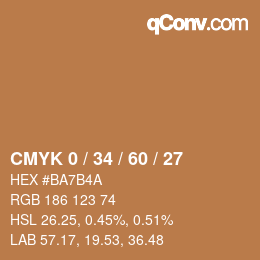 Código de color: CMYK 0 / 34 / 60 / 27 | qconv.com