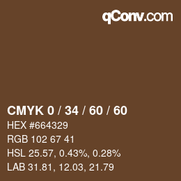 颜色代码: CMYK 0 / 34 / 60 / 60 | qconv.com