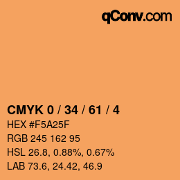 カラーコード: CMYK 0 / 34 / 61 / 4 | qconv.com