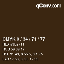 Farbcode: CMYK 0 / 34 / 71 / 77 | qconv.com