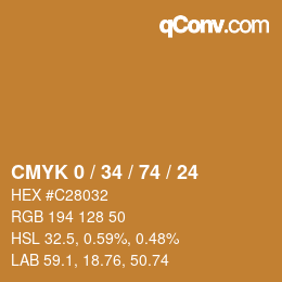 Código de color: CMYK 0 / 34 / 74 / 24 | qconv.com