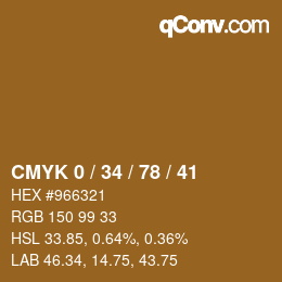 Farbcode: CMYK 0 / 34 / 78 / 41 | qconv.com