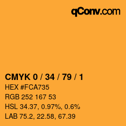 Color code: CMYK 0 / 34 / 79 / 1 | qconv.com