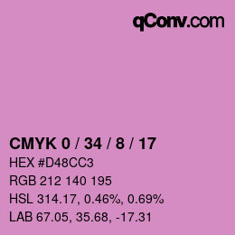 Color code: CMYK 0 / 34 / 8 / 17 | qconv.com