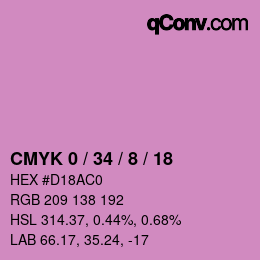 Color code: CMYK 0 / 34 / 8 / 18 | qconv.com