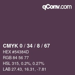 カラーコード: CMYK 0 / 34 / 8 / 67 | qconv.com