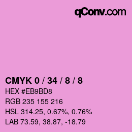 Farbcode: CMYK 0 / 34 / 8 / 8 | qconv.com
