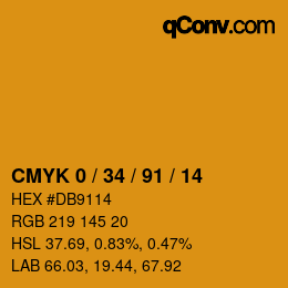 Farbcode: CMYK 0 / 34 / 91 / 14 | qconv.com