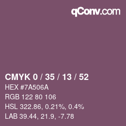 Código de color: CMYK 0 / 35 / 13 / 52 | qconv.com