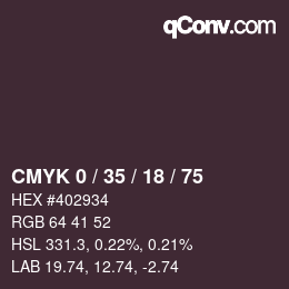 颜色代码: CMYK 0 / 35 / 18 / 75 | qconv.com