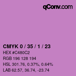 カラーコード: CMYK 0 / 35 / 1 / 23 | qconv.com
