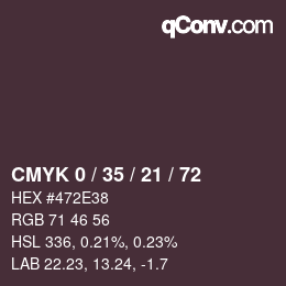 颜色代码: CMYK 0 / 35 / 21 / 72 | qconv.com