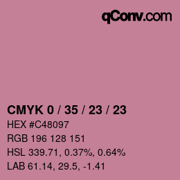 Color code: CMYK 0 / 35 / 23 / 23 | qconv.com