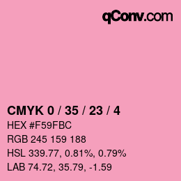 Color code: CMYK 0 / 35 / 23 / 4 | qconv.com